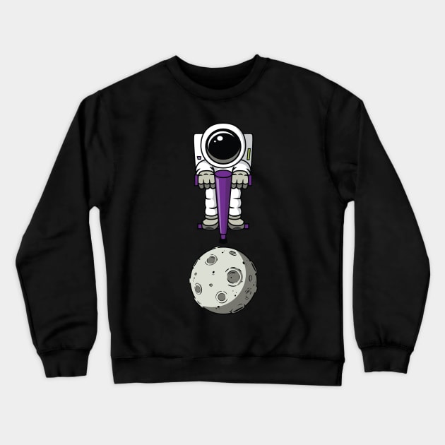 Astronaut on a pogo stick Crewneck Sweatshirt by danchampagne